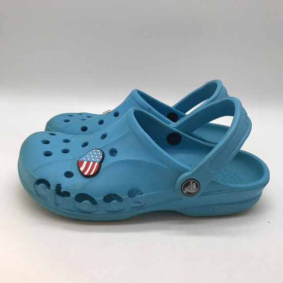 Crocs Baya Blue Clogs Men's 5 - Women's 7  Comfort Shoes Slip On Sandals Jibbitz - Picture 1 of 12